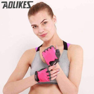 Planet Gates rose red / S 1 Pair  Anti-skid Breathable Gym Gloves Body Building Training Sport Dumbbell Fitness Exercise Weight Lifting Gloves