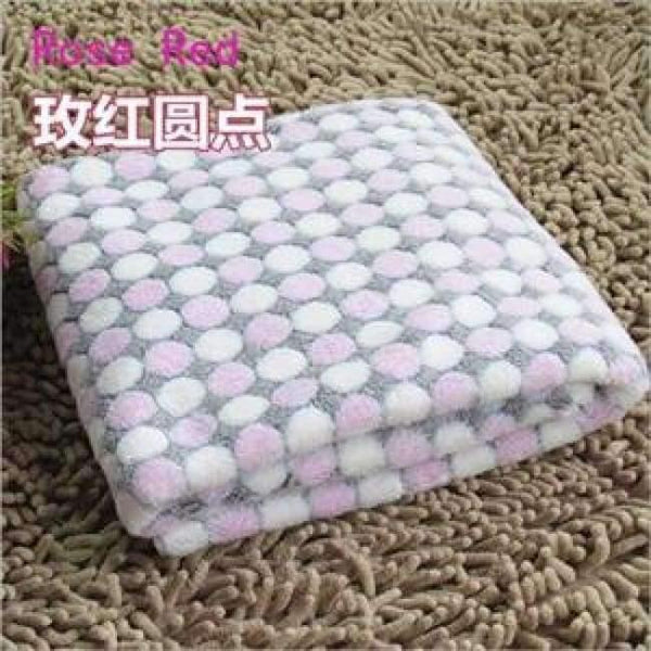 Planet Gates Rose Red / S Flannel Pet Dog Blanket Dots Printed Breathable Dog Cat Bed Mat Warm Pet Sleeping Cushion Cover For Pet Dog Cat Products