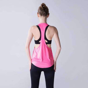 Planet Gates Rose Red / S Yoga Crop Top Women Sleeveless Backless Running Sports T Shirts Quick Dry Jogging Gym Fitness Tank Top Sportwear