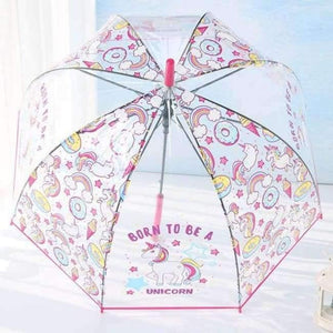Planet Gates Rose red Simple fashion weatherproof  lovely unicorn children long handle transparent umbrella