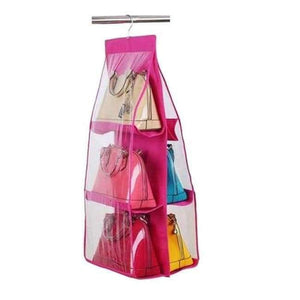 Planet Gates Rose Red Urijk 6 Pockets Hanging Storage Bag Purse Handbag Tote Bag Shoes Storage Organizer Rack Hanger Storage Accessories Drop Shipping