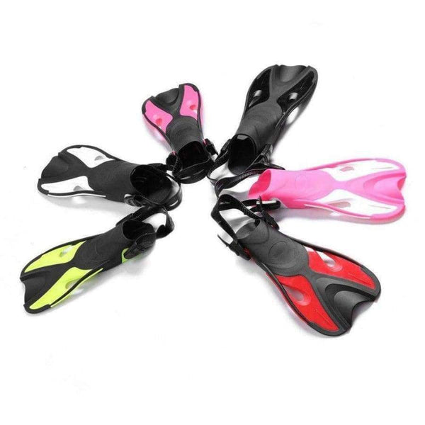 Planet Gates Rose red white / S Adjustable Children Kids Super-soft Snorkeling Swimming Fins Long Flippers Comfortable Diving Training Equipment New