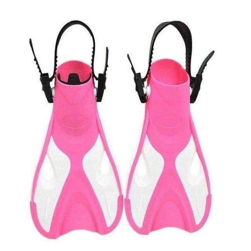 Planet Gates Rose red white / S Adjustable Children Kids Super-soft Snorkeling Swimming Fins Long Flippers Comfortable Diving Training Equipment New