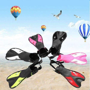 Planet Gates Rose red white / S Adjustable Children Kids Super-soft Snorkeling Swimming Fins Long Flippers Comfortable Diving Training Equipment New