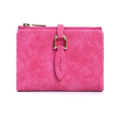 Planet Gates ROSE RED Women Short Purses Vintage PU Leather Lady Snap Fastener Short Clutch Wallet Small Matte Women Wallet Female Purse