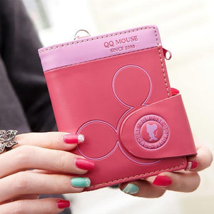 Planet Gates rose red Women small wallet cartoon mickey cute coin purse hasp card holder womens wallets and purses female wallets famous brand