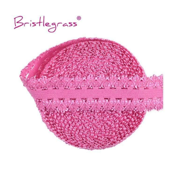 Planet Gates Rose Rloom 5 Yard 3/4" 20mm Picot Loop Crown Frilly Lace Trim Elastics Spandex Bands Hair Tie Headband Tutu Dress Sewing Craft