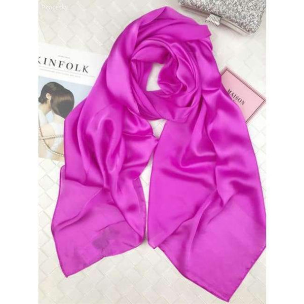 Planet Gates rose Scarf Women 100% Natural Silk Wraps Shawls and Scarves 180*90cm Hijabs Solider Colors Beach Cover up