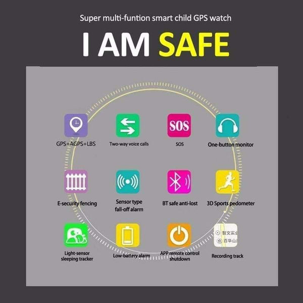 Planet Gates Rose Watch Sports Kids Smartwatches Bluetooth GPS Digital Smart Wrist Watch For Girls Boys SOS Dial Call Alarm