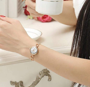 Planet Gates Rose Watch Women Bracelet Gold Rhinestone Ladies Quartz-watch Waterproof Shockproof with Original Gift Box