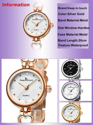 Planet Gates Rose Watch Women Bracelet Gold Rhinestone Ladies Quartz-watch Waterproof Shockproof with Original Gift Box