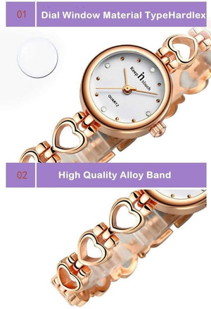 Planet Gates Rose Watch Women Bracelet Gold Rhinestone Ladies Quartz-watch Waterproof Shockproof with Original Gift Box