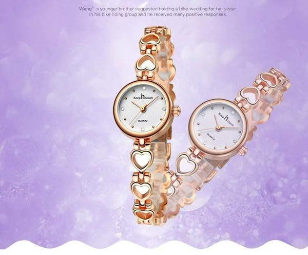 Planet Gates Rose Watch Women Bracelet Gold Rhinestone Ladies Quartz-watch Waterproof Shockproof with Original Gift Box