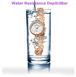 Planet Gates Rose Watch Women Bracelet Gold Rhinestone Ladies Quartz-watch Waterproof Shockproof with Original Gift Box