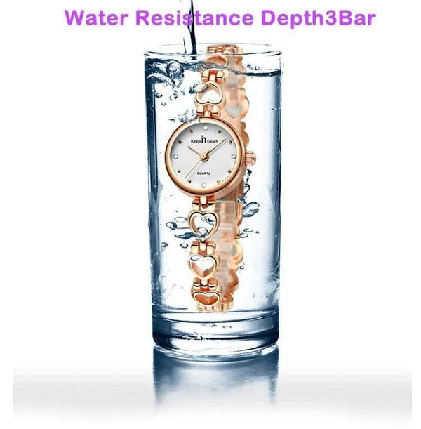 Planet Gates Rose Watch Women Bracelet Gold Rhinestone Ladies Quartz-watch Waterproof Shockproof with Original Gift Box