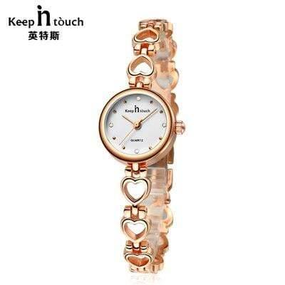 Planet Gates Rose Watch Women Bracelet Gold Rhinestone Ladies Quartz-watch Waterproof Shockproof with Original Gift Box