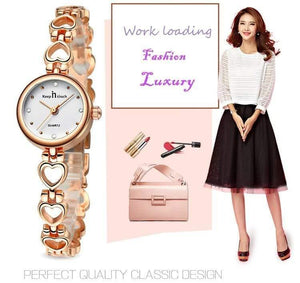 Planet Gates Rose Watch Women Bracelet Gold Rhinestone Ladies Quartz-watch Waterproof Shockproof with Original Gift Box