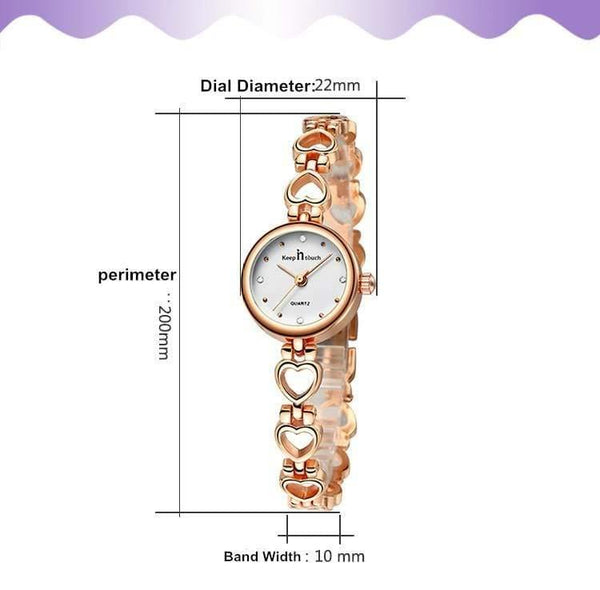 Planet Gates Rose Watch Women Bracelet Gold Rhinestone Ladies Quartz-watch Waterproof Shockproof with Original Gift Box