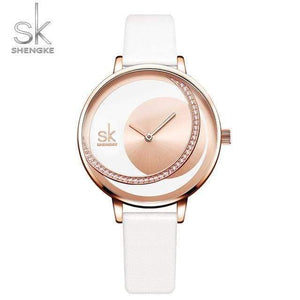 Planet Gates Rose White L Women Quartz Watch Creative Thin Ladies Wrist Watch For Montre Femme  Female Clock relogio feminino