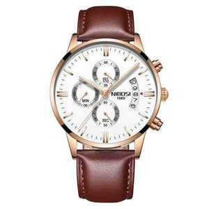 Planet Gates Rose White Leather Men Watches Luxury Famous Top Brand Men's Fashion Casual Dress Watch Military Quartz Wristwatches Saat