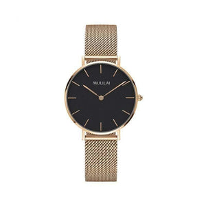 Planet Gates ROSE White Luxury Ultra Thin Gold Steel Mesh Watches Women Dress 32mm DW Style Fashion Quartz Lovers Watch's Gift for Girl