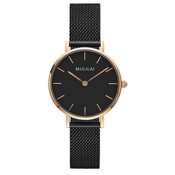 Planet Gates ROSE White Luxury Ultra Thin Gold Steel Mesh Watches Women Dress 32mm DW Style Fashion Quartz Lovers Watch's Gift for Girl