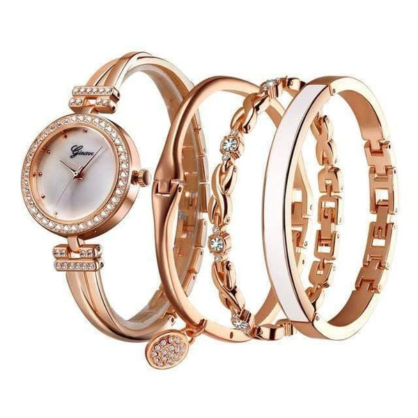 Planet Gates rose white set Watch Women Rose Gold Diamond Bracelet Watch Luxury Jewelry Ladies Female Girl Hour Casual Quartz Wristwatches