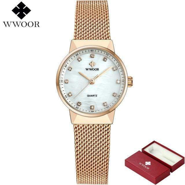 Planet Gates Rose Women Watches Quartz Waterproof Rose Gold Dress Ladies Watch Women Brand Luxury Mesh Bracelet Wrist Watch Relogio Feminino