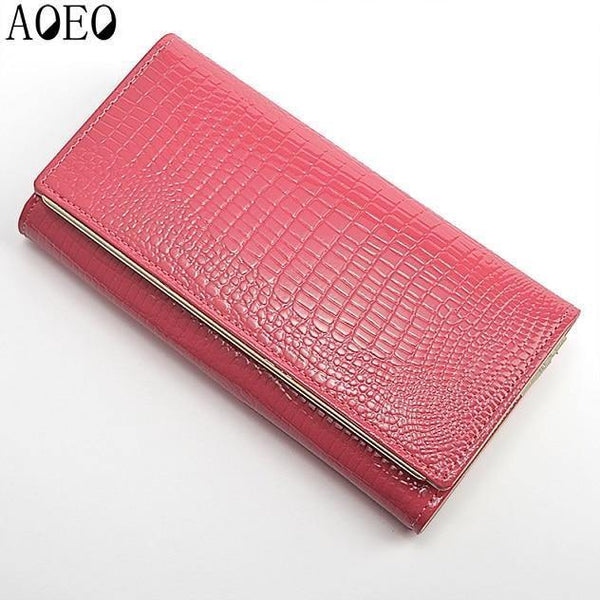 Planet Gates rose Womens wallets and purses Leather Long Standard with phone Zipper Coin purse Card Holder Ladies Combination Lock Wallet Female