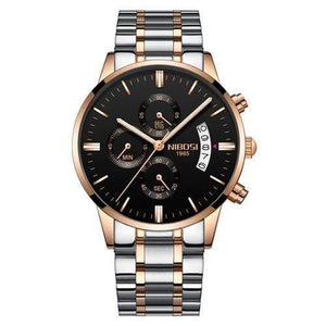 Planet Gates RoseGold Black Steel Mens Watches Top Brand Luxury Military Sport Quartz Watch Men Waterproof Male Sport Clock Wristwatches Relogio Masculino