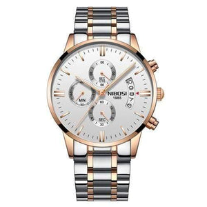 Planet Gates RoseGold White Steel Men Watches Luxury Famous Top Brand Men's Fashion Casual Dress Watch Military Quartz Wristwatches Saat