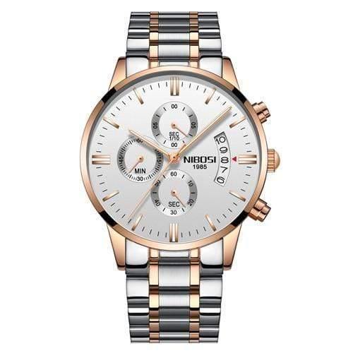 Planet Gates RoseGold White Steel Men Watches Luxury Famous Top Brand Men's Fashion Casual Dress Watch Military Quartz Wristwatches Saat