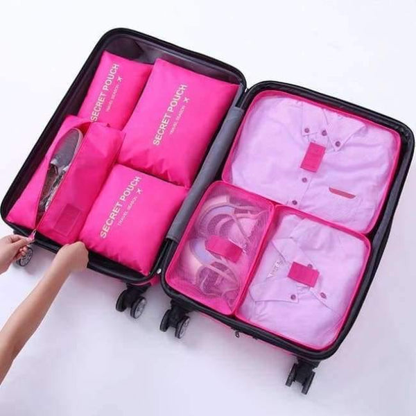 Planet Gates roseo 7Pcs/set Trip Luggage Organizer Polyester Portable Travel Partition Pouch Storage Bags Home Organization Accessories Supplies