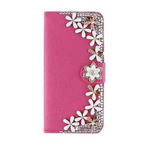 Planet Gates RoseSimple Flower / PU leather Diamond Flip Leather Phone Case For Huawei P8 LITE 2017/P9 LITE 2017/Honor 8 lite,Wallet Style Cover With Card Slot