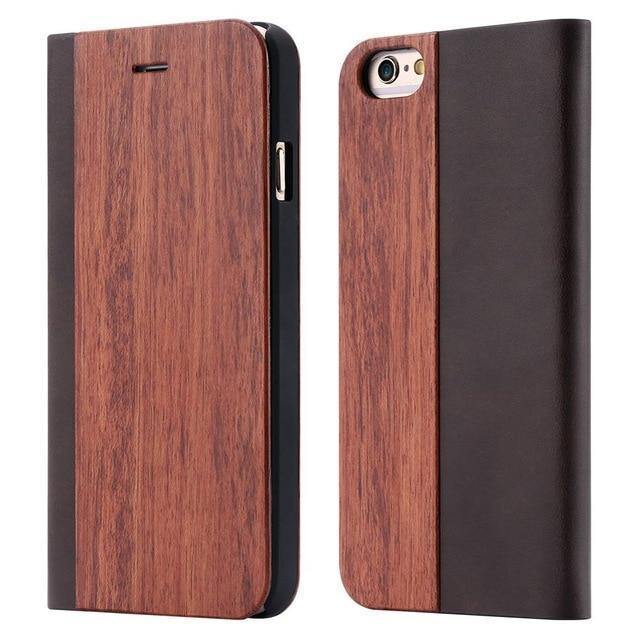 Planet Gates Bamboo / For iphone X 10 Wood Case For iPhone 8 7 6S Plus Cases Genuine Bamboo Flip Leather Wallet Stand Coque For iPhone 6 6s XS Max X 10 Case