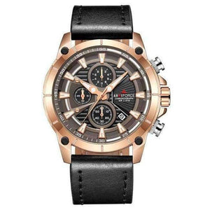 Planet Gates Rosse Gold Black 2018 ARMIFORCE New Fashion Brand Men Watch Quartz Genuine Leather Band Watches Male Army Sport Military Chronograph Analog Clock