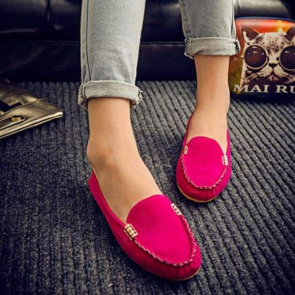 Planet Gates Rosy Red / 4.5 Spring Autumn Women Flats Woman Loafers Candy Color Slip on Flat Shoes Ballet Flats Comfortable Ladies shoes zapatos mujer 6735