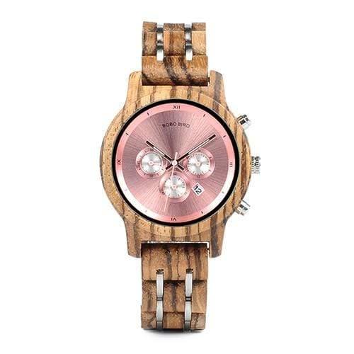 Planet Gates Rosy Women Watches Luxury Chronograph Date Quartz Watch Luxury Versatile Ladies Wooden Timepieces Accept Logo Drop Shipping