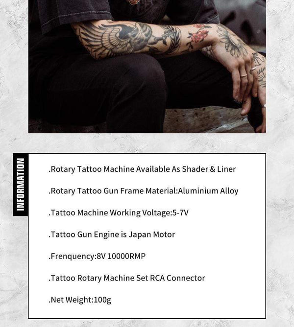 Planet Gates Rotary Tattoo Machine High Quality Japan Motor Tattoo Gun Engine  RCA Connector Aluminium Alloy Frame Material