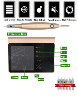 Planet Gates Rotary Tattoo Machine Pen Kit Semi-Permanent Makeup Machine Eyebrow Charme Princess Machine  with Cartridges 1/3/5/7R