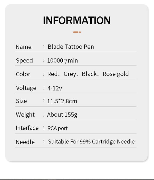 Planet Gates Rotary Tattoo Machine Pen Powerful Durable Motor Silent RCA Jack for Shading and Liner 10000 r/min High Speed Tattoo Supply PMU