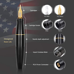 Planet Gates Rotary Tattoo Machine Pen Set Tattoo Kit Permanent Makeup Machine Eyebrow Tattoo Pen Gun Machine PMU Machine Pen