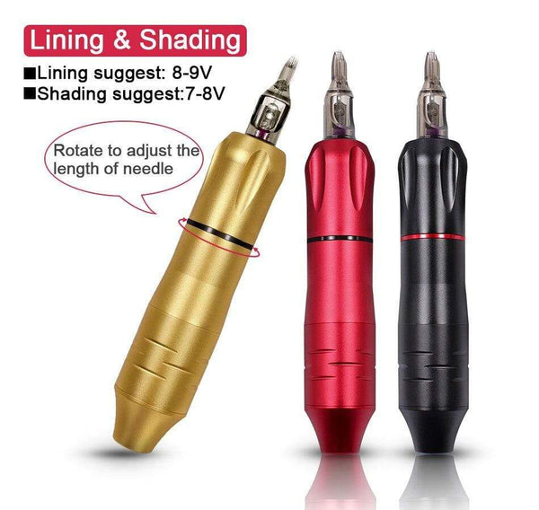Planet Gates Rotary Tattoo Machine Pen w/Cartridge Needle Tattoo Gun Eyebrow Tattoo Machine Best for Micblading Tattoo Beginner Artist