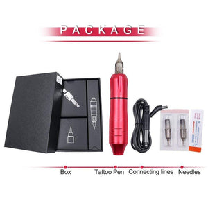 Planet Gates Rotary Tattoo Machine Pen w/Cartridge Needle Tattoo Gun Eyebrow Tattoo Machine Best for Micblading Tattoo Beginner Artist
