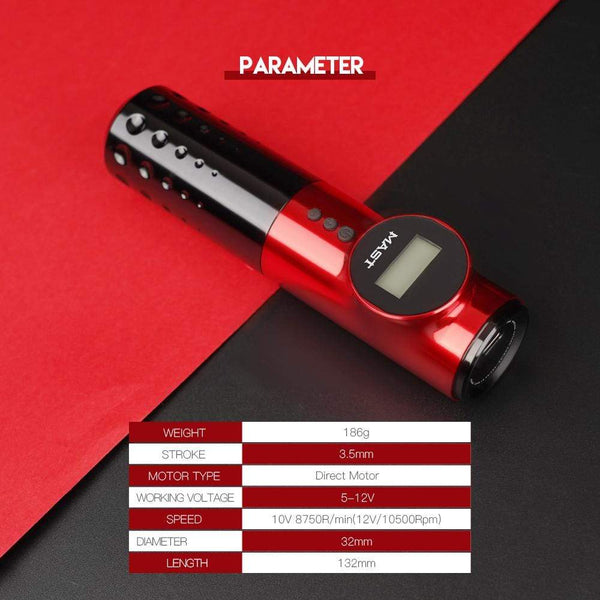 Planet Gates Rotary Tattoo Pen Mast Wireless Battery Pen Machine LED Display Permanent Make Up Machine for Tattoo Artist