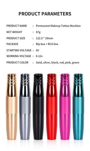 Planet Gates Rotary Tattoo Pen Permanent Makeup Pen Tattoo Machine Eyebrow Tattoo Body Art Machine Permanent machine for SMP and  hair Scalp