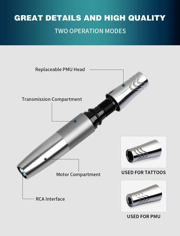Planet Gates Rotary Tattoo Pen Permanent Makeup Pen Tattoo Machine Eyebrow Tattoo Body Art Machine Permanent machine for SMP and  hair Scalp