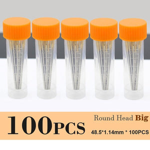 Planet Gates Round 100PCS Big Profession Leather Sewing Needle For Embroidery Stitching Supplies Crafts Pin, Round Blunt Head Big Eye Storage Bottle Needles