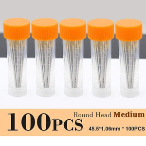 Planet Gates Round 100PCS Medium Profession Leather Sewing Needle For Embroidery Stitching Supplies Crafts Pin, Round Blunt Head Big Eye Storage Bottle Needles