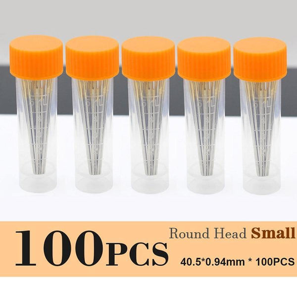 Planet Gates Round 100PCS Small Profession Leather Sewing Needle For Embroidery Stitching Supplies Crafts Pin, Round Blunt Head Big Eye Storage Bottle Needles